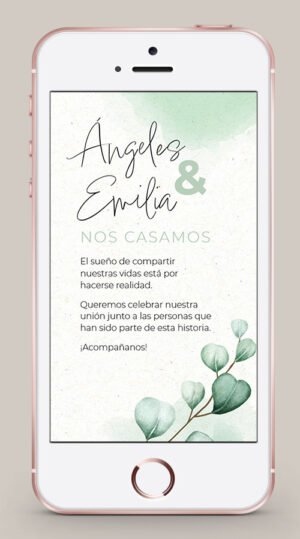 invitacion online, invitacion digital, boda, natural, vegetacion, botanica